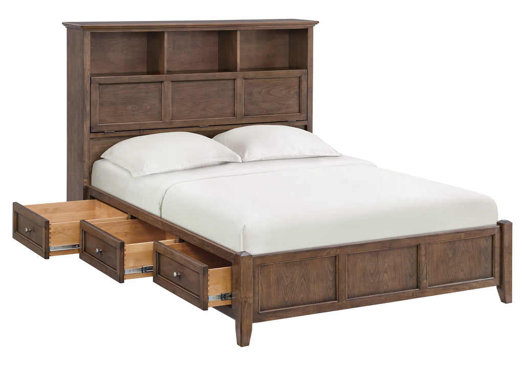 Mckenzie Bookcase Storage Bed - Woodcraft Furniture