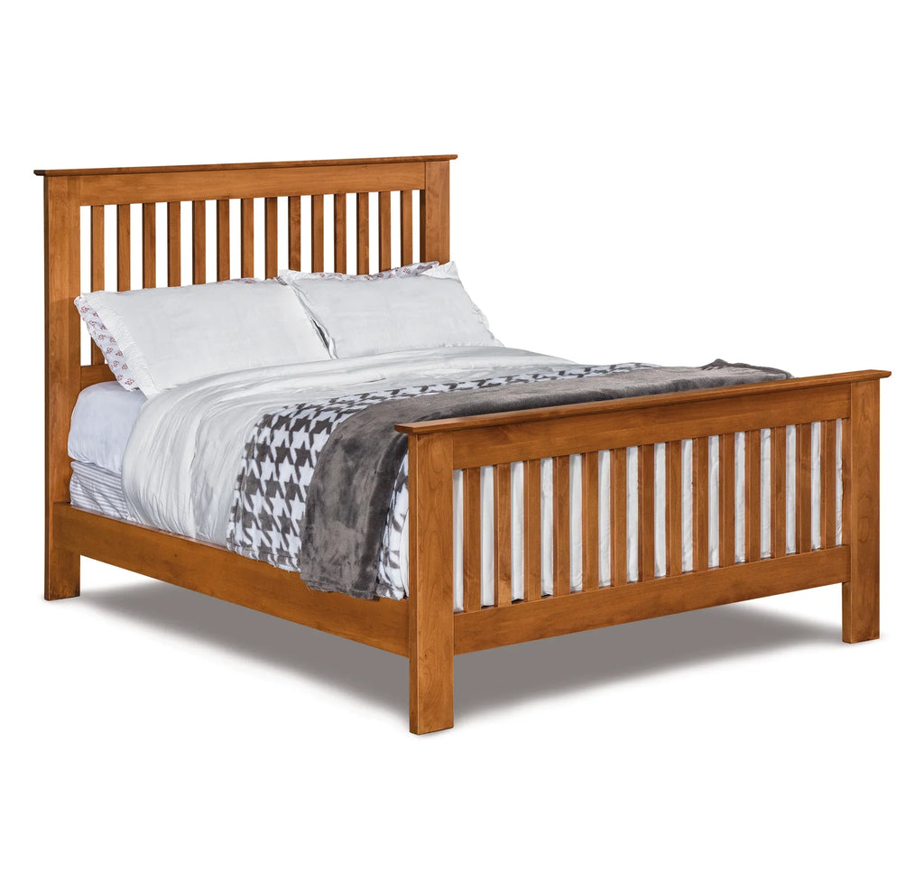 Alder Slat Bed with High Footboard - Woodcraft Furniture