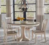 Mary Pedestal & Alex Chair Dining Set - Woodcraft Furniture
