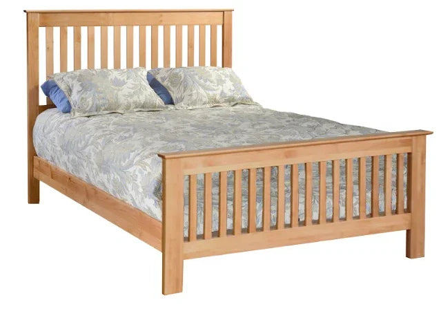 Alder Slat Bed with High Footboard - Woodcraft Furniture