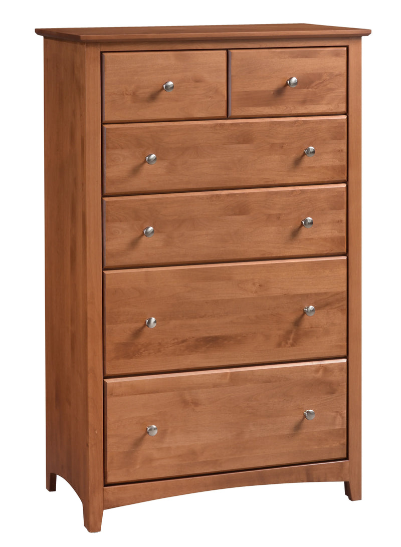 Alder Shaker 6 Drawer Chest - Woodcraft Furniture