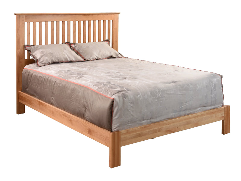 Alder Slat Bed with Low Footboard - Woodcraft Furniture