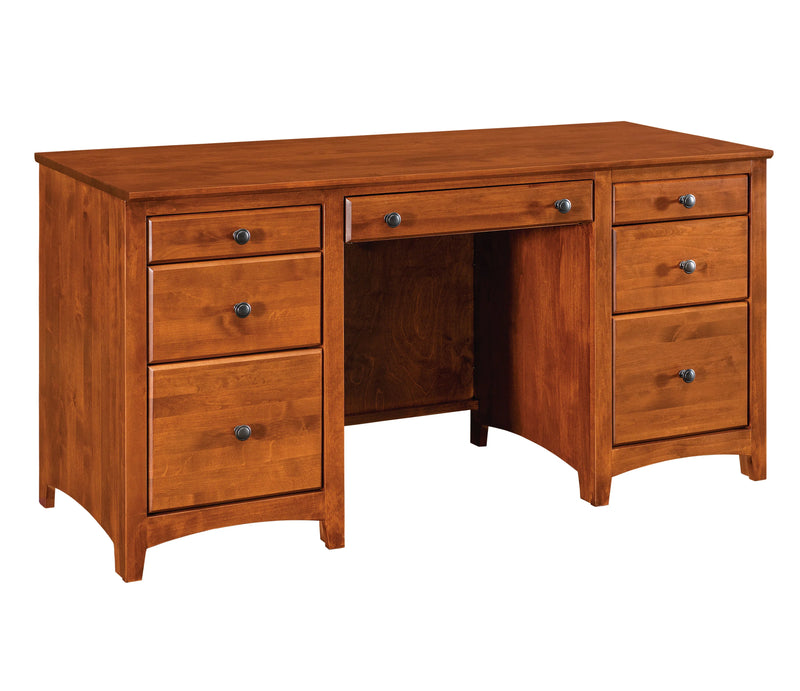 Alder Double Pedestal Desk - Woodcraft Furniture