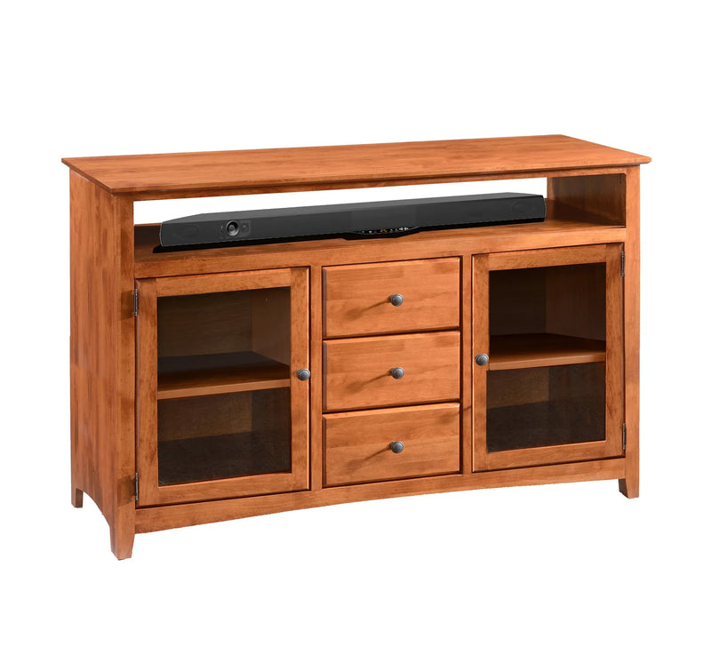 Alder Shaker Tall TV Console - Woodcraft Furniture