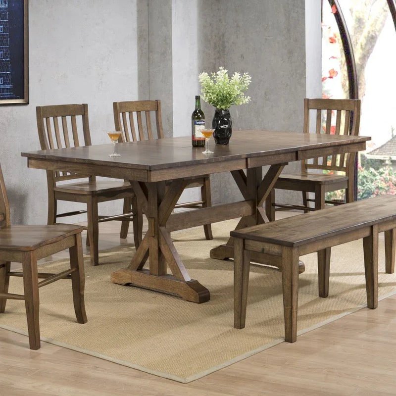 Carmel Trestle Table Set - Woodcraft Furniture