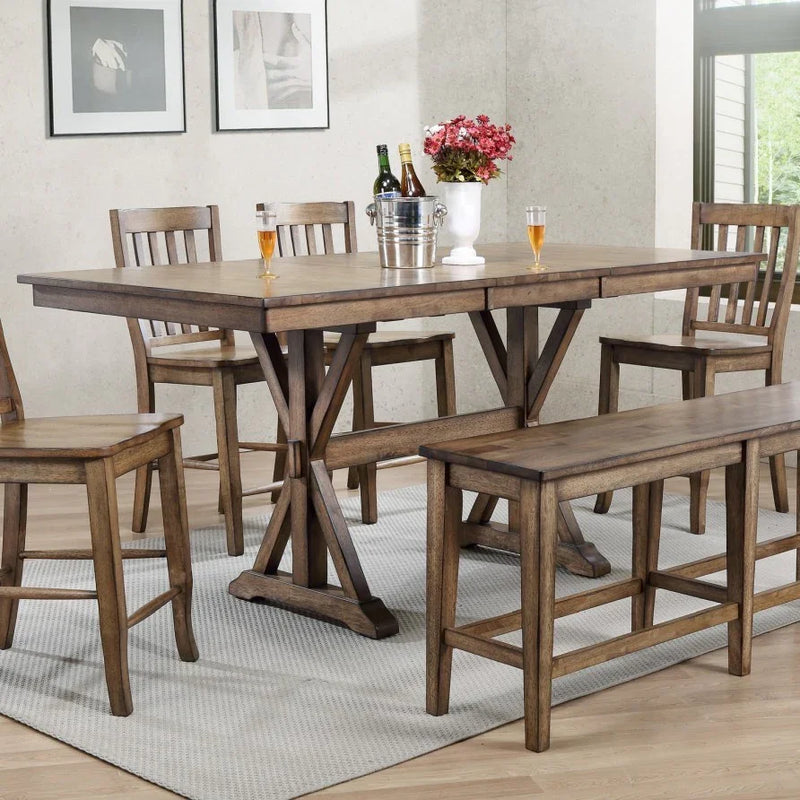 Carmel Counter Trestle Table Set - Woodcraft Furniture