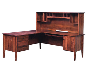 Hampton Corner Desk with Hutch - Woodcraft Furniture