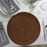 "Natural Basket Weave" Round Reversible Plastic Placemat