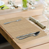 Basket Weave Print-Grey Reversible Plastic Placemat
