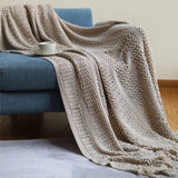 Yellow Chunky Knit Throw Blanket, Soft and Cozy 50x60 Inch