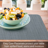 Basket Weave Print-Grey Reversible Plastic Placemat