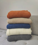 Knit Textured 50"x60" Throw Blanket with Fringe