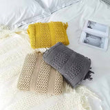 Yellow Chunky Knit Throw Blanket, Soft and Cozy 50x60 Inch