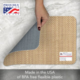 Basket Weave Print-Grey Reversible Plastic Placemat