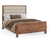 elite Woodworking fabric panel bed available in twin full queen or king solid wood bed frame American made custom finished