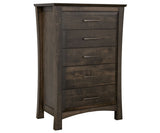 elite Woodworking Providence flared leg solid wood chest of drawers American made custom finished beveled drawer fronts