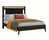elite Woodworking wood panel bed frame with fluted drawer fronts solid wood American made custom finished