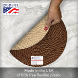 "Natural Basket Weave" Round Reversible Plastic Placemat