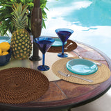 "Natural Basket Weave" Round Reversible Plastic Placemat