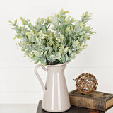 550326-18.5in Bush-Flocked Evergreen Ash Leaves