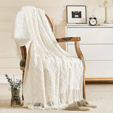Knitted Throw Blanket, Soft and Cozy Throw Blanket 50x60"