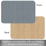 Basket Weave Print-Grey Reversible Plastic Placemat