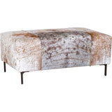 Hair on Hide Ottoman with Metal Legs