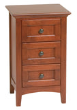 Mckenzie Narrow 3 Drawer Nightstand - Woodcraft Furniture 