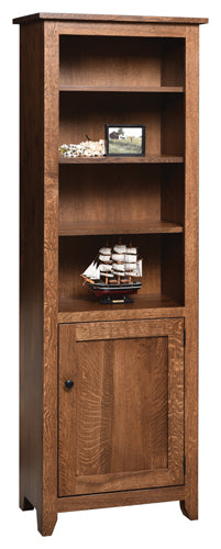 Modern Mission 24" by 72" Bookcase with Door