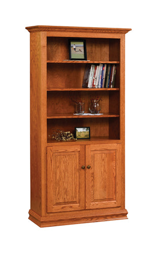 Traditional 36" by 72" Bookcase with Doors