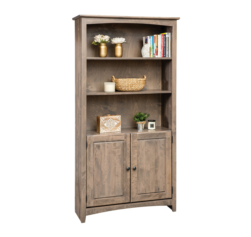 Alder Shaker 36" by 72" Bookcase with Doors
