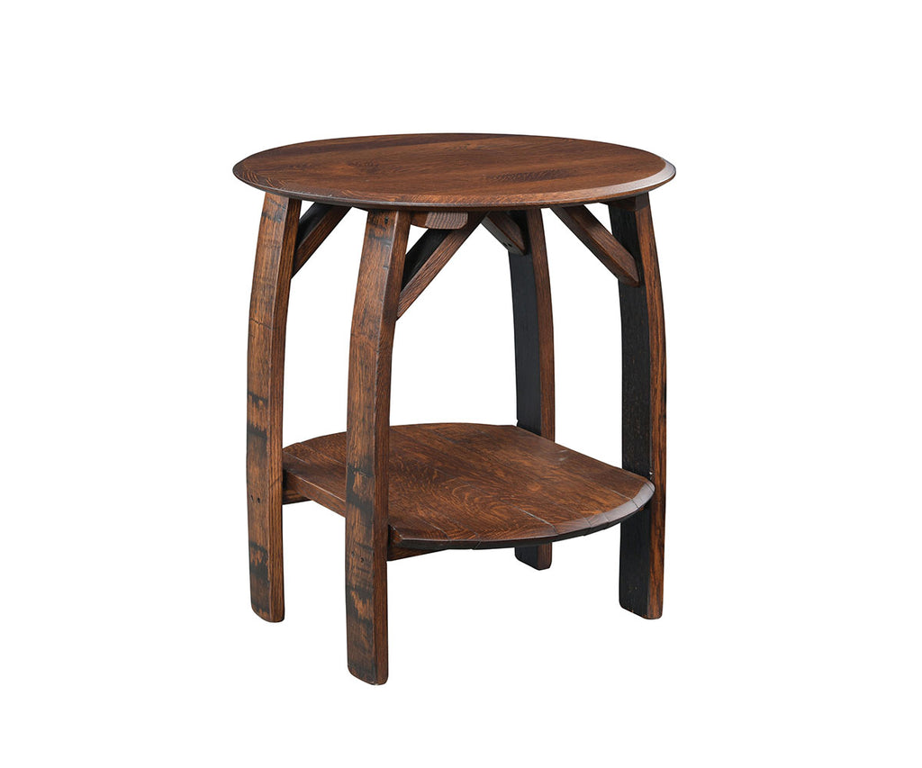 Deluxe Whiskey Barrel Round End Table